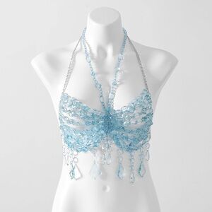 Crystal Blue Halter Bralette
